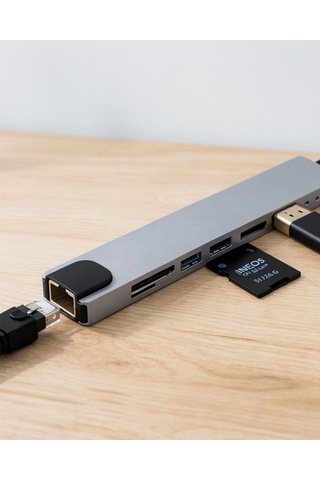 Type C Hub Usb Hdmı Ethernet Kart Okuyucu Çok Fonksiyonlu 0
