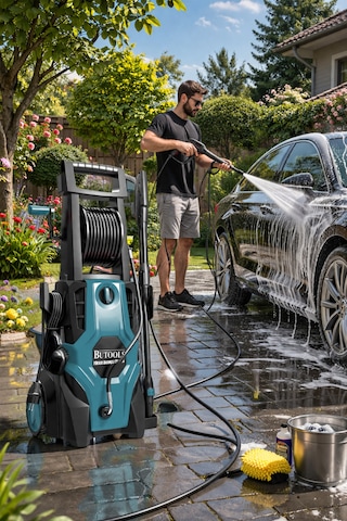 Butools ST-16 180 Çelik Şanzuman Musluk ve Kovadan Çekme Yüksek Basınçlı Yıkama Makinesi Mavi
