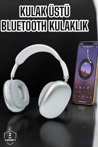 P9 - 836 - Plus Kablosuz Kulak Üstü Bluetooth Kulaklık Beyaz Mikrofonlu Kulaküstü - Ece-umay - Kablosuz Kulaklık