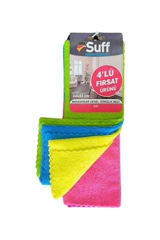 Suff Bez Genel Temizlik Mikrofiber 4'lü 32x32 0052 Suff Bez Genel Temizlik Mikrofiber 4'lü 32x32 0052