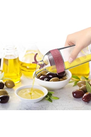 Cam Yağdanlık Fresh Ölçülü Yağ Şişesi Yağdanlık Renkli