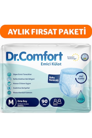 Dr.Comfort Yetişkin Emici Külot M 3 x 30'Lu 90 Adet