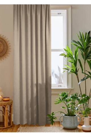 Home Color Home Bej Petek Kadife Dokulu Fon Perde Düz Dikişli Ekstrafor Büzgü 1.sınıf Kalite Diğer