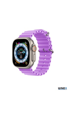 Winex 42-49mm Yeninesil Apple Uyumlu Watch Akıllı Saat Kordonu Silikon Mor