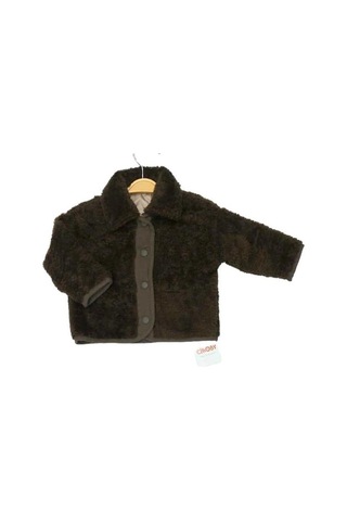 Erkek Bebek Peluş Mont-13601 Kahverengi