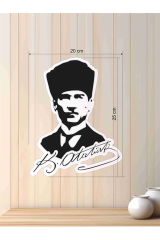 Mustafa Kemal Atatürk Silüet Duvar Dekoratif Mdf Lazer Kesim Çok Renkli