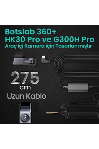 Lexroo G300h Pro/hk30 Pro Araç İçi Kamera 24 Saat Park Modu Kiti Akü Bağlantı Kablosu Micro Usb