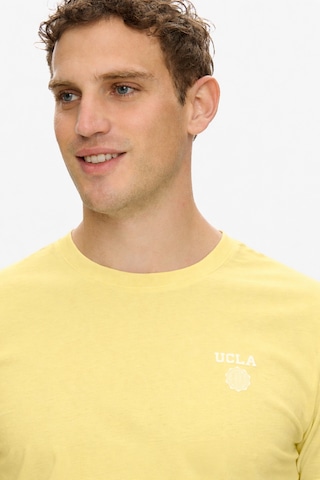 Ucla Bass Sarı Bisiklet Yaka Baskılı Pamuk Standard Fit Erkek Tshirt Sari 2XL