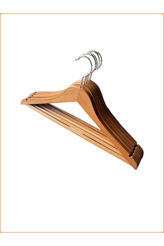 Cilalı Ahşap Elbise Askısı 44 CM 24'lü Ahşap
