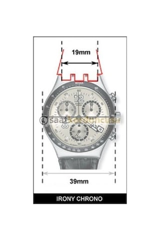 Swatch Ycs Modeli 19mm Krokodil Siyah Saat Deri Kordonu