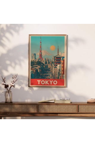 Retro Tokyo Seyahat Posteri: Japon Ufuk Çizgisi Sanatı &