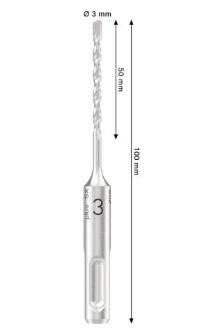 Bosch 1 X Pro Sds Plus-5x Darbeli Matkap Çelik Beton, Beton İçin, Ø 3,00 Mm, Profesyonel Aksesuar, Darbeli Matkap İçin