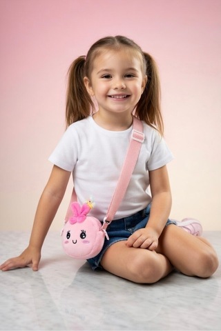 Mollycrush Peluş Tavşan Figürlü Kız Çocuk Mini Omuz Çantası - Sevimli Bozuk Para Cüzdanı