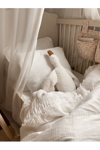 Sevimli Ördek Teddy Bebek Çocuk Uyku Arkadaşı Naturel Beyaz