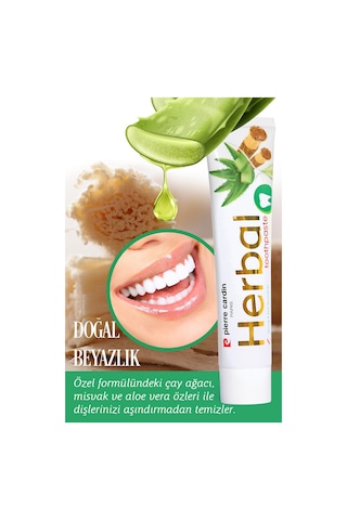 Pierre Cardin Aloe Vera & Misvak & Çay Ağacı Özlü Bitkisel Diş Macunu - 75 ML