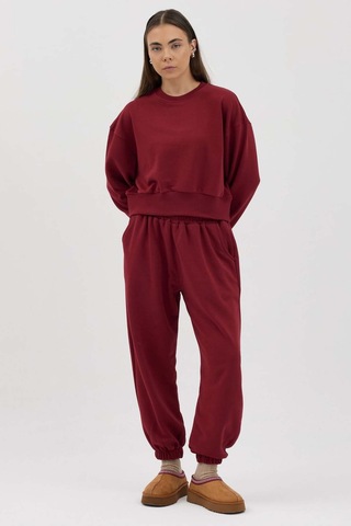 Buly Cozy Beli Lastikli Jogger Eşofman Altı Bordo