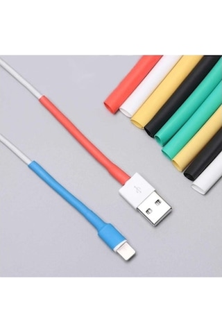 Apple Uyumlu iPhone Şarj Kablosu Koruyucu Makaron 12 Adet 6