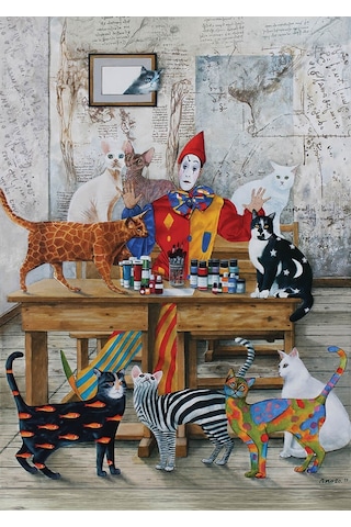 Art Puzzle 260 Parça Puzzle Renkli Kediler