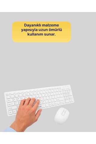 Mey Najmaddin Tam Boy Kablosuz Klavye Mouse Seti - Gelişmiş Bağlantı Ve Sessiz Performans Najmaddin