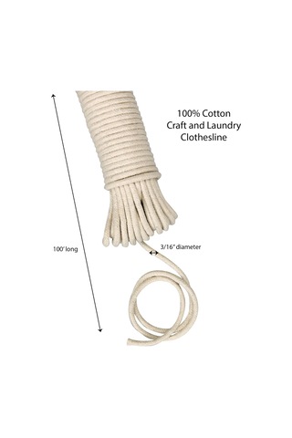 Lexroo Cotton Clothesline 3/16" 100' Çok Renkli