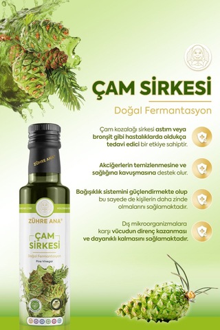 Zühre Ana Çam Sirkesi Doğal Fermantasyon Pine Vinegar 500 ML