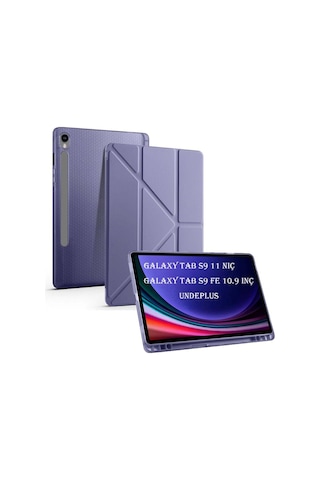Samsung Galaxy Uyumlu Tab S9 Fe X510 X516 Kılıf Kalem Bölmeli Trifolding Case