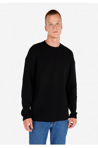 Colin's Colins Comfort Fit Yuvarlak Yaka Jakarlı Erkek Siyah Uzun Kol Tişört Cl1071043 Q1.v2 Blk SIYAH