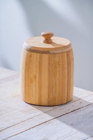 Acar Bambu Kapaklı Kavanoz - 13 Cm Bambu