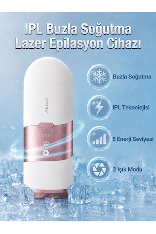 Airbot Lazer Epilasyon Cihazı Ipl Buz Soğutma Teknolojisi Epilasyon Makinesi Gül Altın