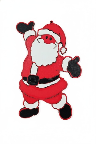Lazer Kesim Ahşap Noel Baba Süsü 13 CM