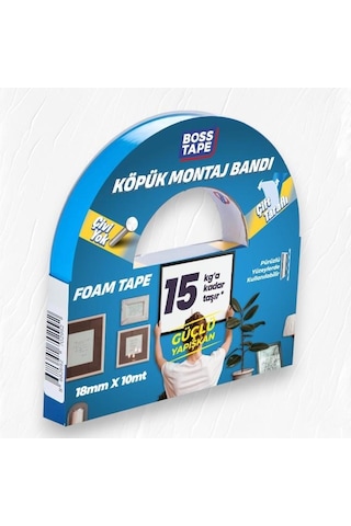 Boss Tape Çift Taraflı Köpük Aksesuar Montaj Bandı 18mmx10m