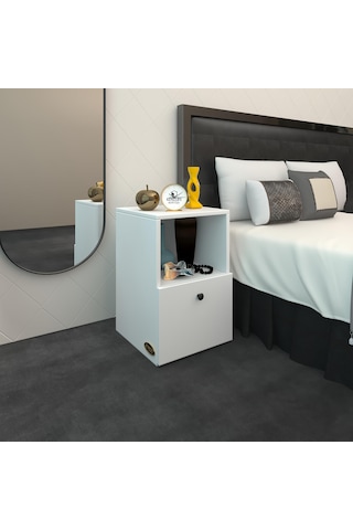 Kenzlife Komodin Yokatta Byz 60 39 39 Komidin Kitaplık Ayakkabılık Kapaklı Arkalıklı Beyaz