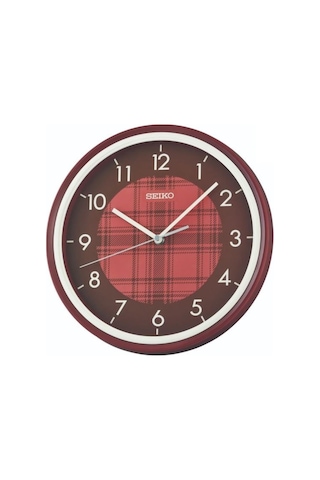 Seiko Qha016r Bordo Renkli Plastik Kasa Quartz Mekanizmalı Duvar Saati Çok Renkli