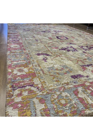 Hoom Rugs Arkaik Plz 04 Eflatun Etnik Renkli Vintage Makine Halısı Çok Renkli
