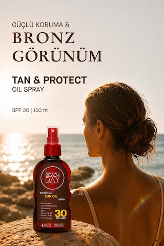 Beach Day SPF 30 Koruyucu Bronzlaştırıcı Güneş Yağı Sprey 150 ML