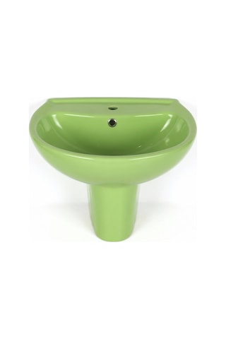 Ece Banyo - Riga Fıstık Yeşili Yarım Ayaklı Lavabo 53 Cm Yarım Ayak Dahil - 3801-ytk