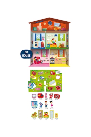 Çocuklar İçin Montessori 3d Ev Yapım Ve Yerleştirme Oyunu Seti