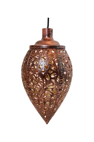 Dofolink Güneş Enerjili Bahçe Aydınlatması, Demir Çelik Kelebek Desenli Asılı Fener, Islak Taş Desenli Konik Lambader, Sıcak Beyaz Işık 8-10 Saat Süre Kahverengi