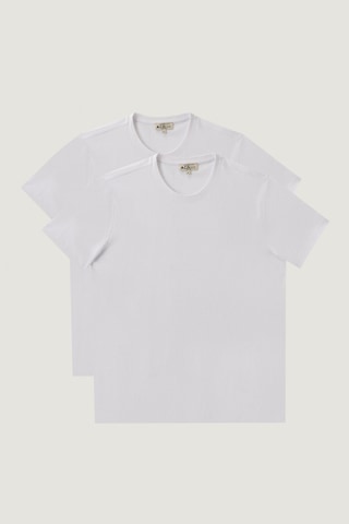 Ac&Co / Altınyıldız Classics 547236442 Slim Fit Bisiklet Yaka Düz Erkek Tişört 2'li Beyaz