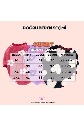 Pembe Çiçek Desenli Pink Blossom Sweat Dar Kalıp Kedi Köpek Sweati Kedi Köpek Kıyafeti Köpek Peluşu Sıcak Tutan Sweat