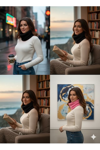 Leiste Kadın Peluş Boyunluk Peluş Boyunluk Welsoft Yılbaşı Hediyesi Isıtıcı Boyunluk Siyah