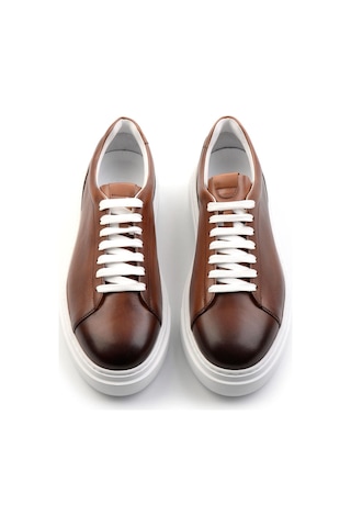 Taba Hakiki Deri Erkek Sneaker E01083016803 Taba