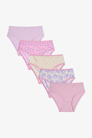 Penti Kız Çocuk Pembe Unilove Unicorn Desenli 5li Slip Külot