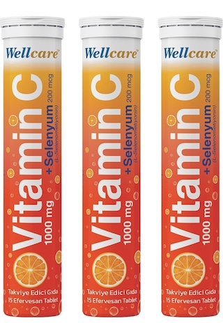 Wellcare Vitamin C Selenyum15 Efervesan Tablet - 3 Adet