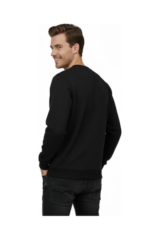 Baglan Erkek Sıfır Yaka Selanik Sweatshirt Regular Kalıp Bgl-st04870 Siyah