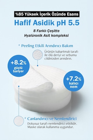 Luvum Hyalüronik Asit ve Cadı Fındığı İçeren Nemlendirici Tonikli Ped Luvum Toner Pad 60 adet