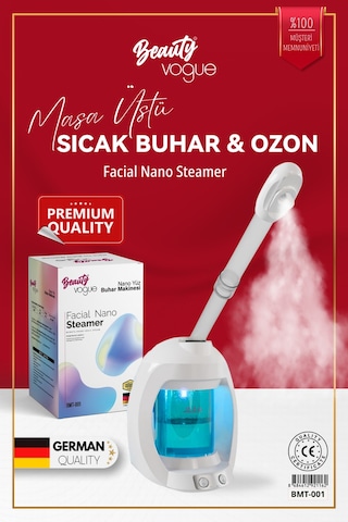 Beauty Vogue Masaüstü Vapozon Yüz Cilt Buhar Makinesi Ozonlu Cilt Bakımı Profesy