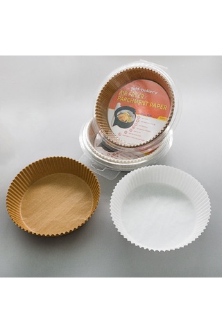 Yuntech01 Ev Kullanıma İdeal 16cm Kedi Desenli Kahverengi Silikon Kağıt, 50 Adet, Hava Fritözü/ Fırın İçin Yağ Emici, Kolay Kullanım, Dayanıklı Materyal Çok Renkli