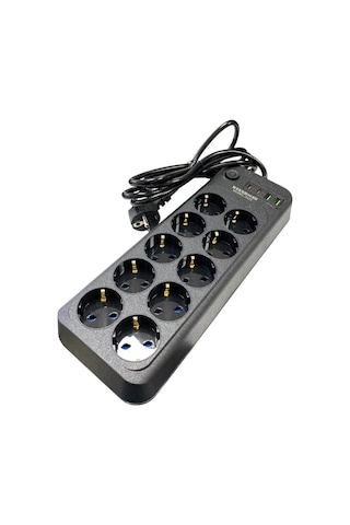 Winnboss 3423 10'lu 2metre Kablolu 2usb+2type-c Girişli Akım Korumalı Grup Priz 2 M