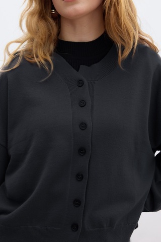 Yumuşak Dokulu Oversize Triko Hırka Antrasit Antrasit